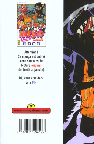 Quatrième de couverture de « NARUTO - TOME 2 »