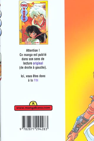 Quatrième de couverture de « Inu Yasha »