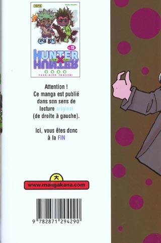 Quatrième de couverture de « Hunter x Hunter »