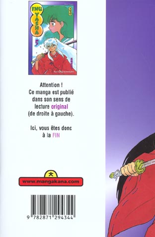Quatrième de couverture de « Inu Yasha »
