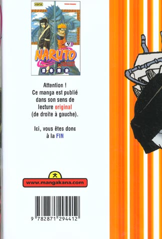 Quatrième de couverture de « NARUTO - TOME 4 »