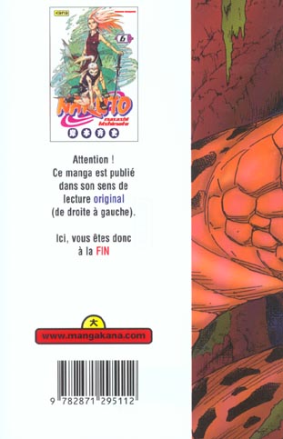 Quatrième de couverture de « NARUTO - TOME 6 »