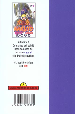 Quatrième de couverture de « Naruto »