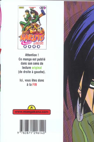 Quatrième de couverture de « NARUTO - TOME 10 »