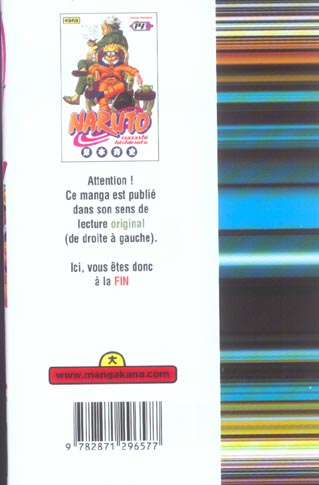 Quatrième de couverture de « Naruto »