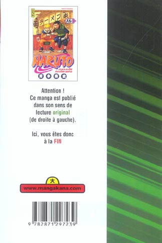 Quatrième de couverture de « Naruto »