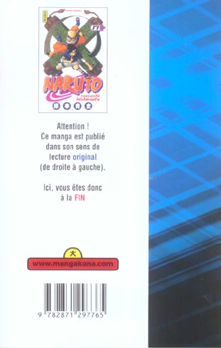 Quatrième de couverture de « Naruto »