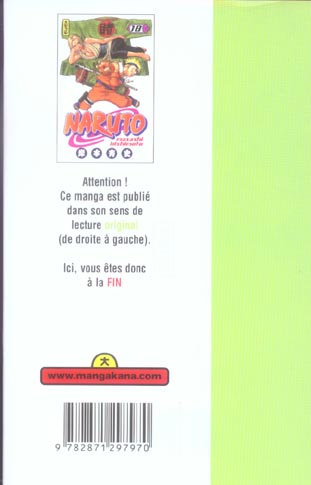 Quatrième de couverture de « Naruto »