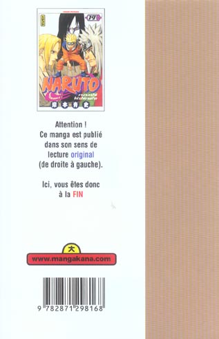 Quatrième de couverture de « Naruto »