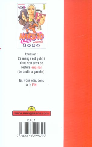 Quatrième de couverture de « Naruto »