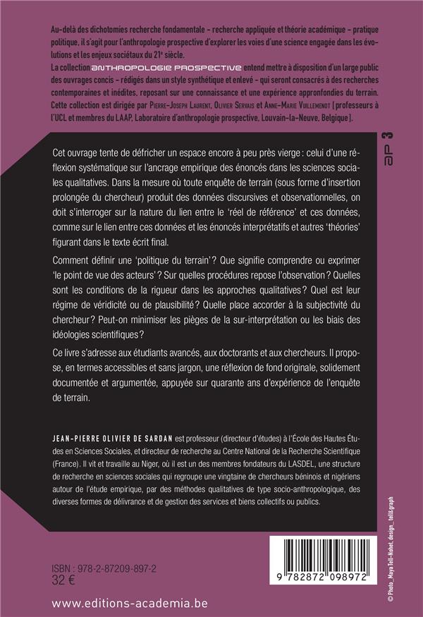 Quatrième de couverture de « LA RIGUEUR DU QUALITATIF - LES CONTRAINTES EMPIRIQUES DE L'INTERPRETATION SOCIO-ANTHROPOLOGIQUE »