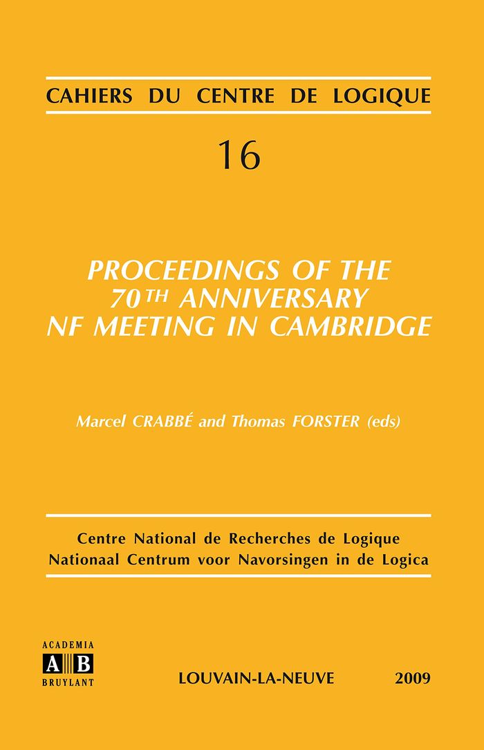 Couverture du livre « PROCEEDINGS OF THE 70TH ANNIVERSARY NF MEETING IN CAMBRIDGE », librairie Les Contes Infusés à Corte