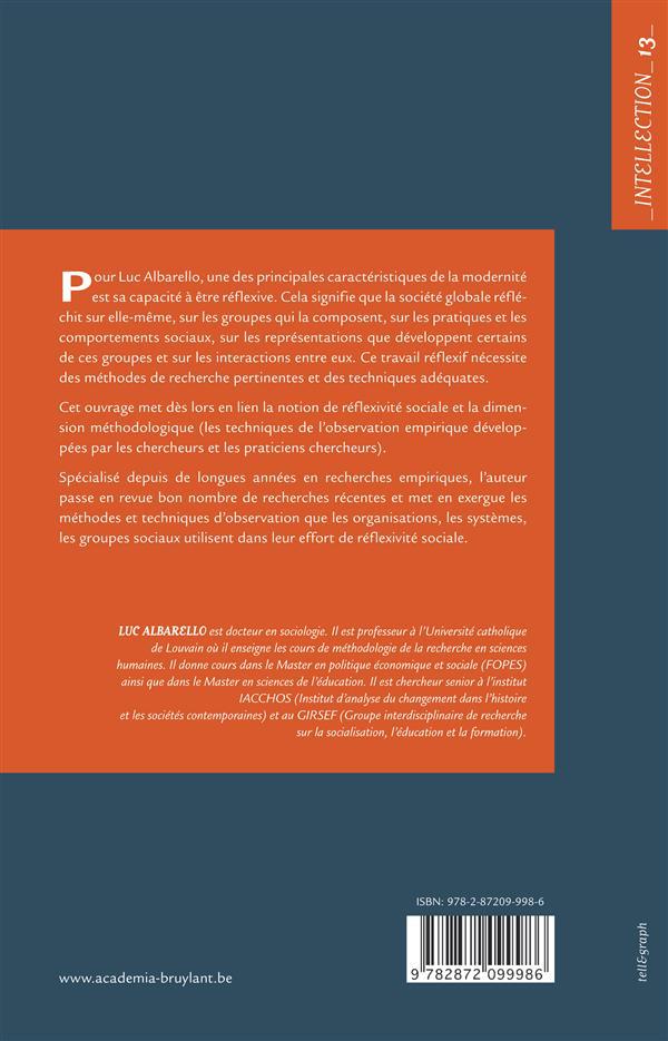 Quatrième de couverture de « SOCIETE REFLEXIVE ET PRATIQUES DE RECHERCHE »