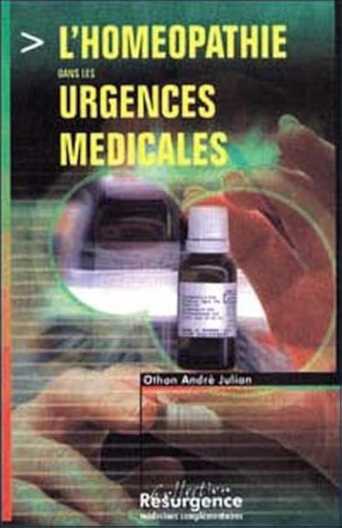 Couverture du livre « HOMEOPATHIE DANS LES URGENCES MEDICALES », librairie Les Contes Infusés à Corte