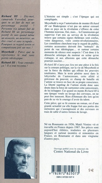 Quatrième de couverture de « RICHARD III N'AURA PAS LIEU »