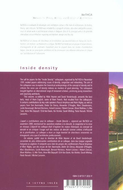 Quatrième de couverture de « INSIDE DENSITY - INTERNATIONAL COLLOQUIUM ON ARCHITECTURE AND CITIES #1 »