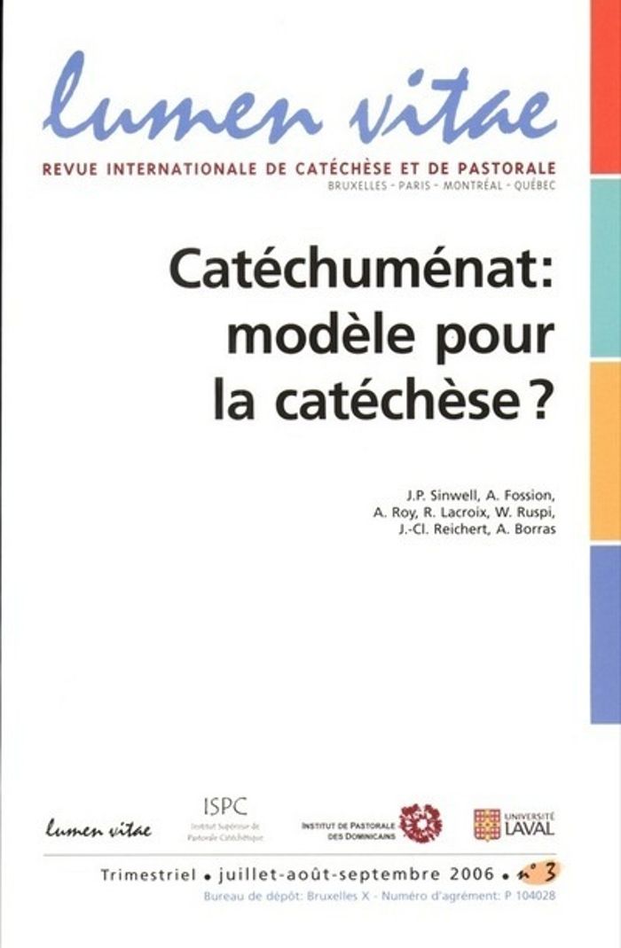 Couverture du livre « CATECHUMENAT : MODELE POUR LA CATECHESE ? », librairie Les Contes Infusés à Corte