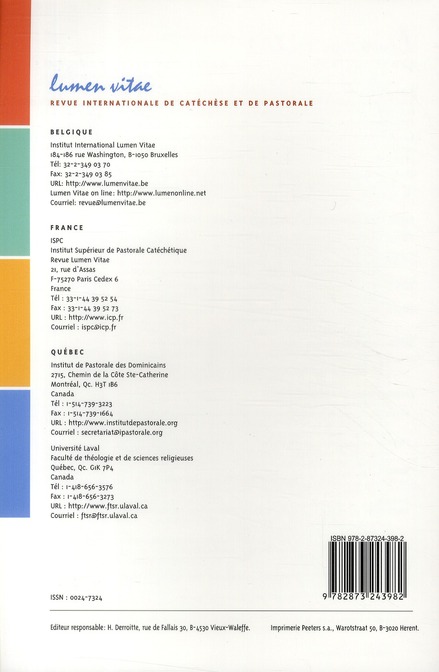 Quatrième de couverture de « DES MINISTERES POUR LA CATECHESE »