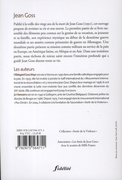 Quatrième de couverture de « JEAN GOSS »