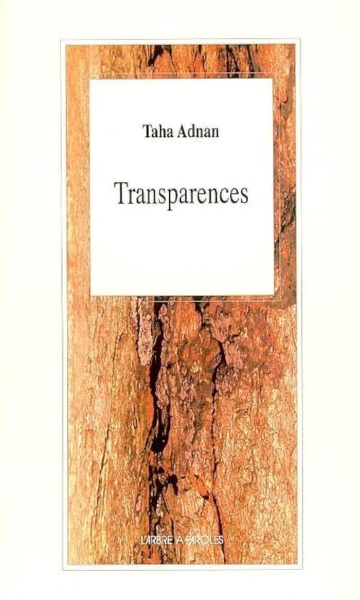 Couverture du livre « TRANSPARENCES » de Taha Adnan, librairie Les Contes Infusés à Corte
