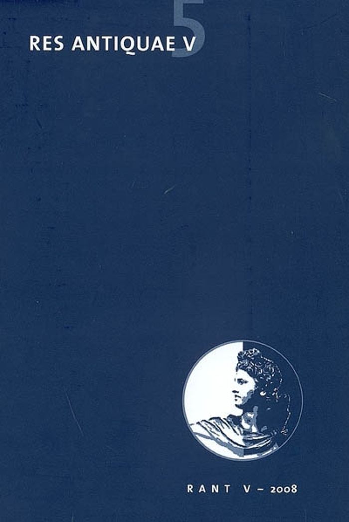 Couverture du livre « RES ANTIQUAE, TOME V (2008) » de Xxx, librairie Les Contes Infusés à Corte