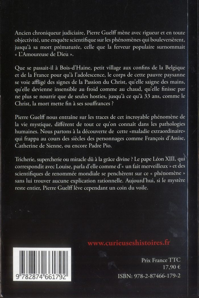 Quatrième de couverture de « CURIEUSES HISTOIRES D'UNE STIGMATISEE »