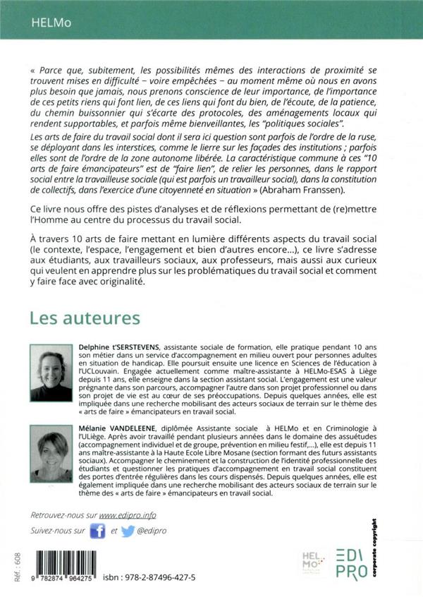 Quatrième de couverture de « EMANCIPATION ET TRAVAIL SOCIAL : PRATIQUES ET ARTS DE FAIRE »