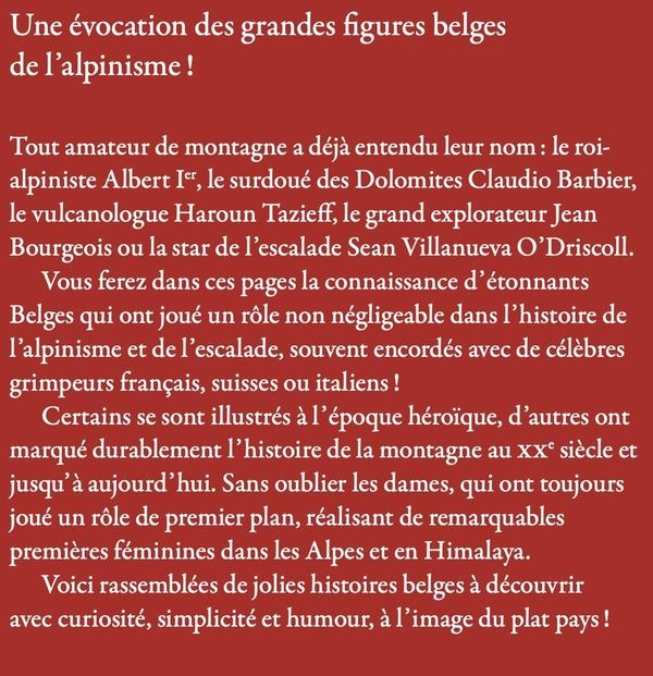 Quatrième de couverture de « HISTOIRES D'ALPINISTES BELGES »