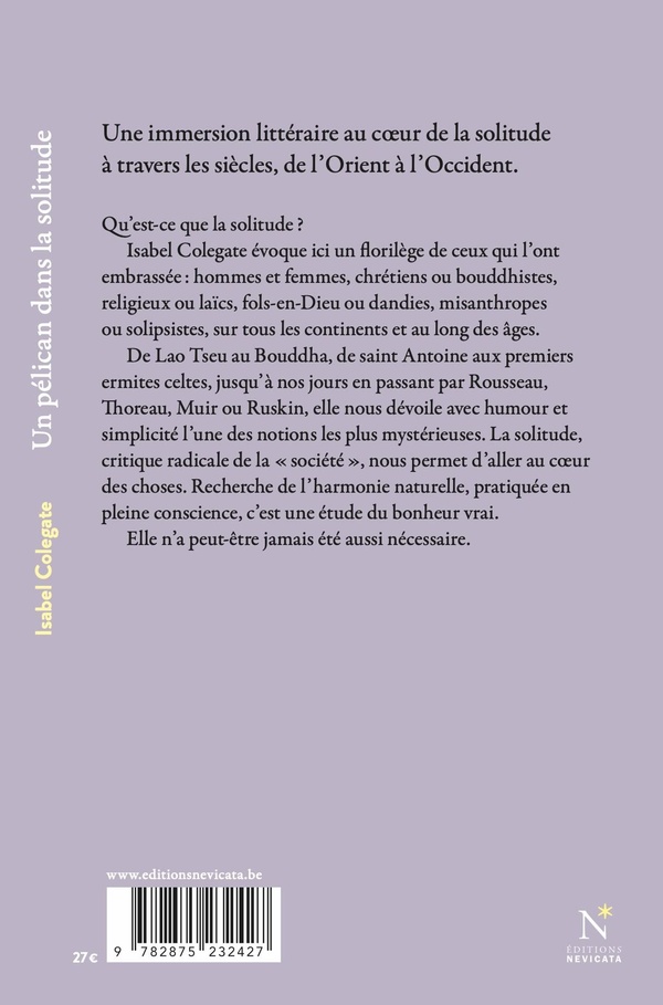 Quatrième de couverture de « UN PELICAN DANS LA SOLITUDE »