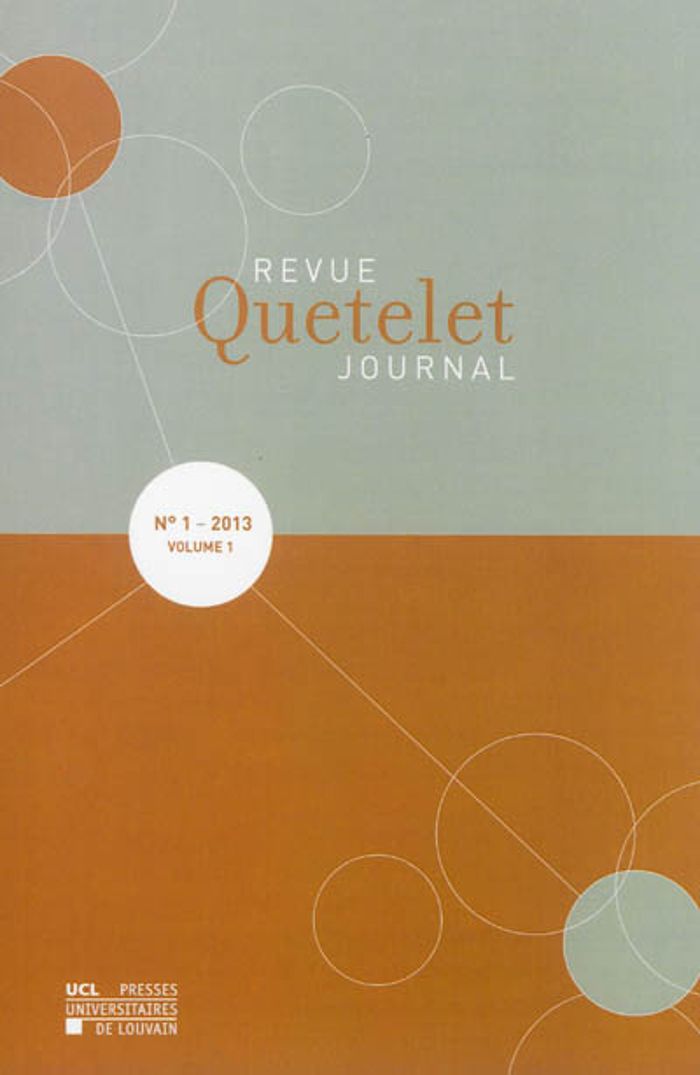 Couverture du livre « REVUE QUETELET 1 2013 » de Collectif, librairie Les Contes Infusés à Corte