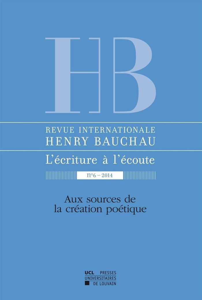 Couverture du livre « REVUE INTERNATIONALE HENRY BAUCHAU N 6 - 2014 » de Collectif, librairie Les Contes Infusés à Corte