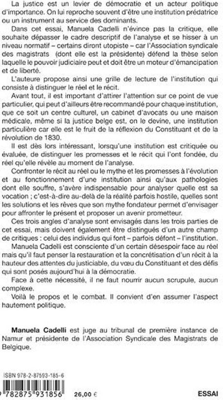 Quatrième de couverture de « RADICALISER LA JUSTICE - PROJET POUR LA DEMOCRATIE »