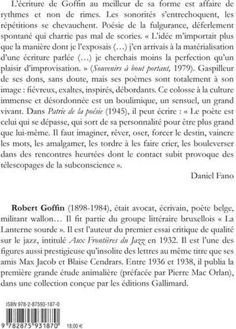 Quatrième de couverture de « LE SANG QUI CHANTE »