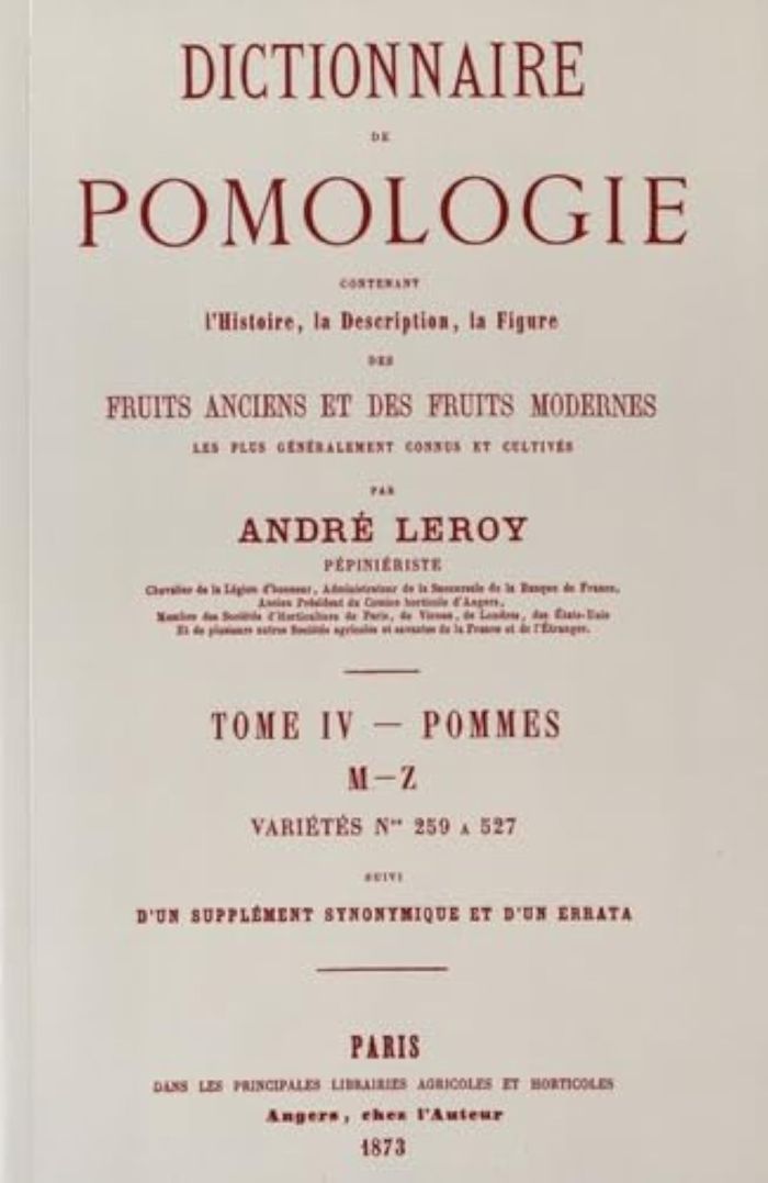 Couverture du livre « DICTIONNAIRE DE POMOLOGIE TOME 4 - POMMES » de Leroy Andre, librairie Les Contes Infusés à Corte