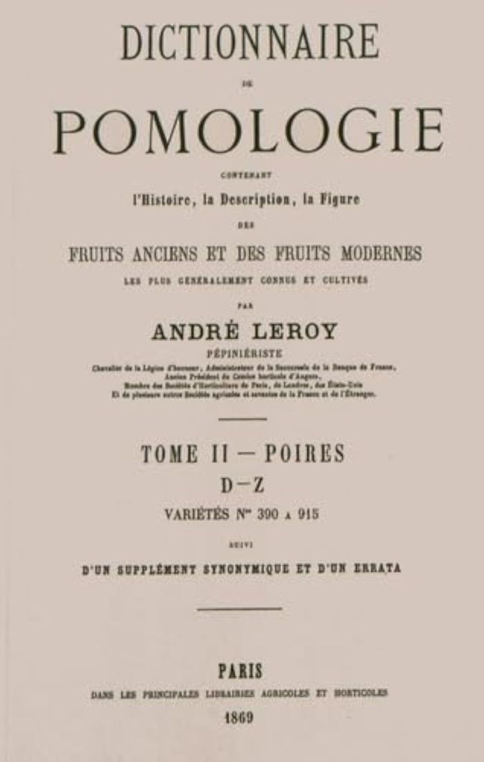 Couverture du livre « DICTIONNAIRE DE POMOLOGIE TOME 2 - POIRES » de Leroy Andre, librairie Les Contes Infusés à Corte