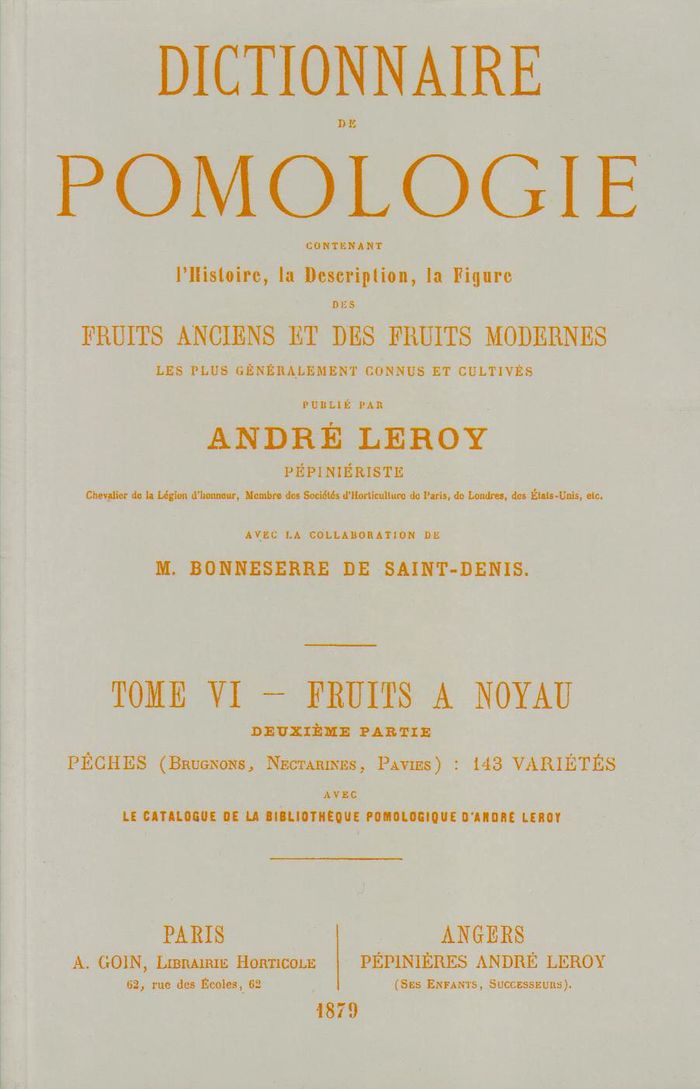 Couverture du livre « DICTIONNAIRE DE POMOLOGIE TOME 6 - PECHES », librairie Les Contes Infusés à Corte