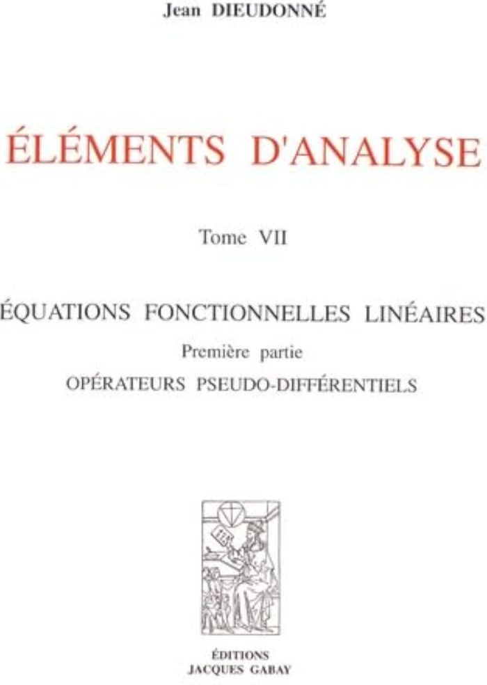 Couverture du livre « ELEMENTS D'ANALYSE, T. 7 », librairie Les Contes Infusés à Corte