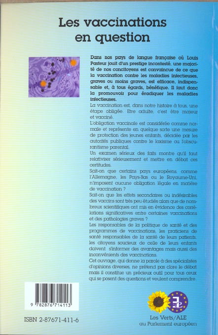 Quatrième de couverture de « LES VACCINATIONS EN QUESTION »