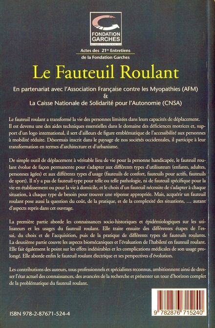 Quatrième de couverture de « LE FAUTEUIL ROULANT »