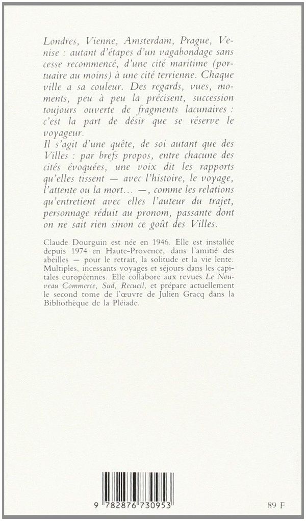Quatrième de couverture de « LA LUMIERE DES VILLES »