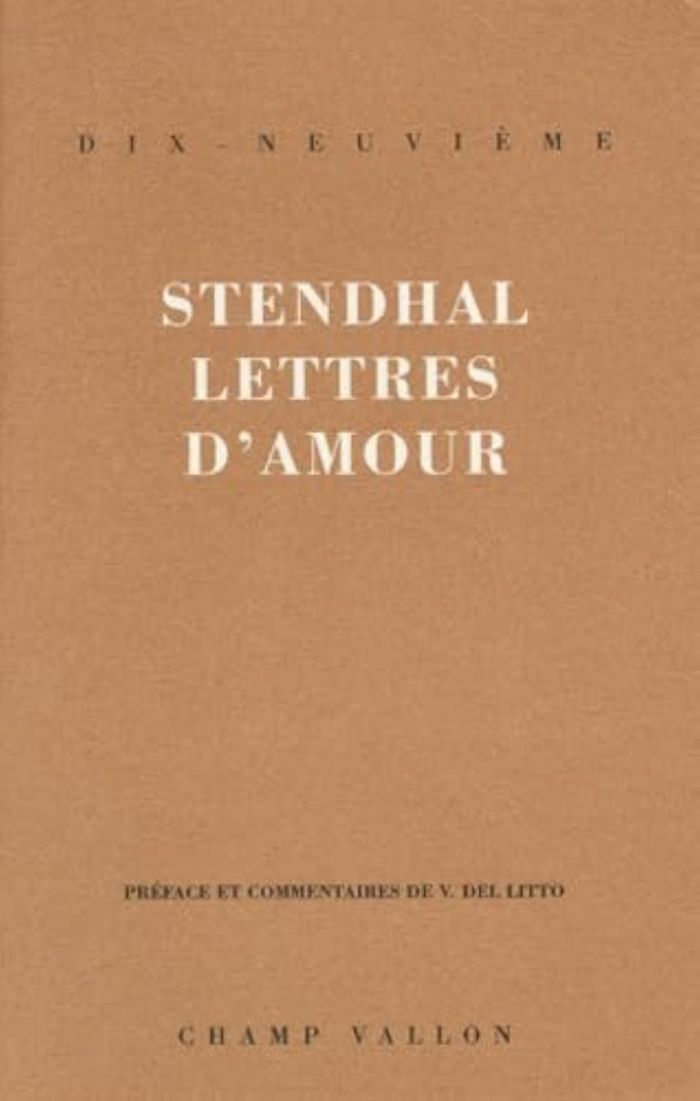 Couverture du livre « LETTRES D'AMOUR » de Stendhal, librairie Les Contes Infusés à Corte