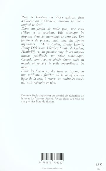 Quatrième de couverture de « ROUGES ROSES DE L'OUBLI »