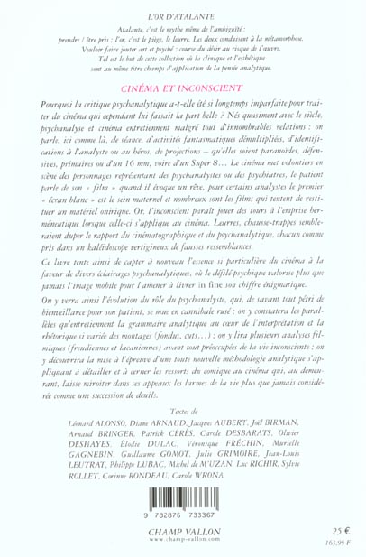 Quatrième de couverture de « CINEMA ET INCONSCIENT »