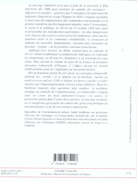 Quatrième de couverture de « DANGEREUX INSALUBRES ET INCOMMODES »