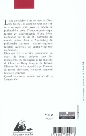 Quatrième de couverture de « A LA TABLE D'UN CUISINIER TAOISTE »