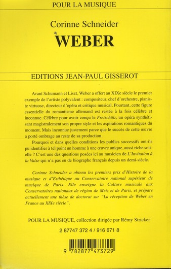 Quatrième de couverture de « WEBER, 1786-1826 »