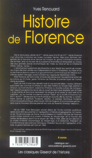 Quatrième de couverture de « HISTOIRE DE FLORENCE »