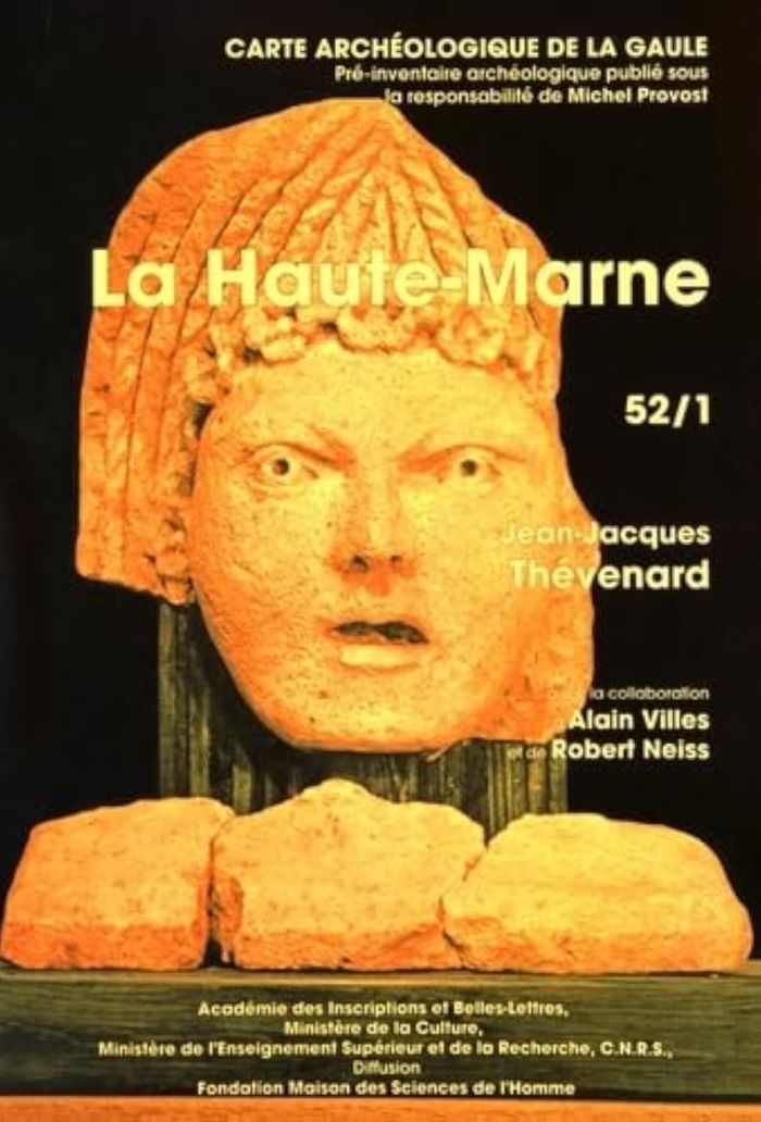 Couverture du livre « CARTE ARCHEOLOGIQUE DE LA GAULE 52/1 - LA HAUTE-MARNE » de J-J. Thevenard, librairie Les Contes Infusés à Corte