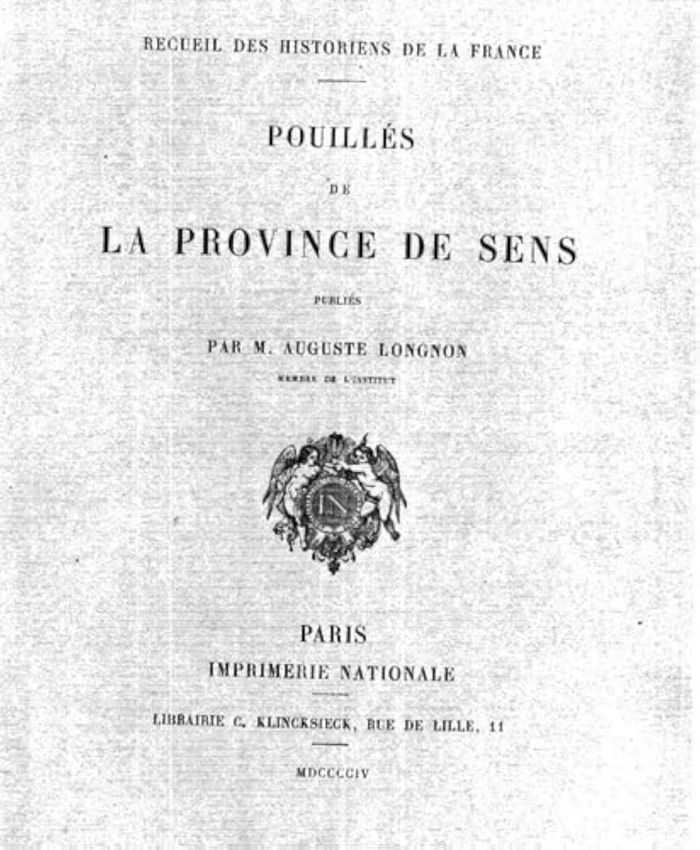 Couverture du livre « POUILLES DE LA PROVINCE DE SENS » de Longnon A., librairie Les Contes Infusés à Corte
