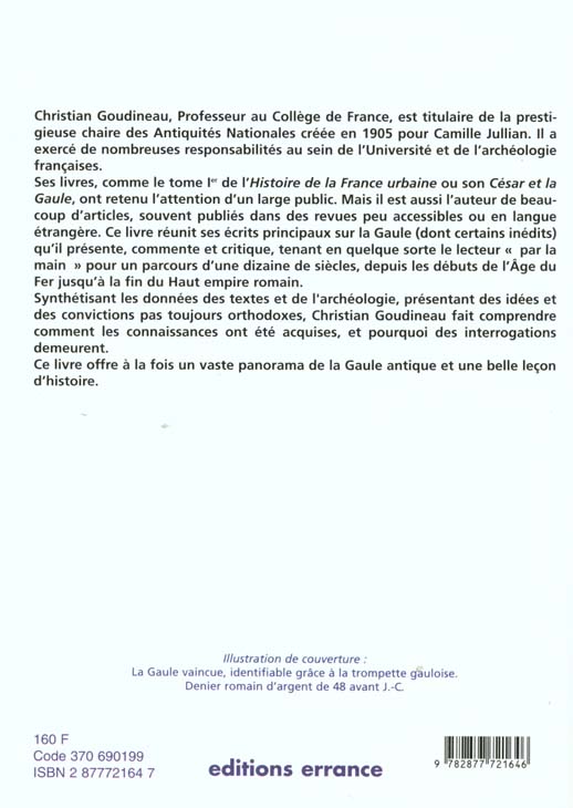 Quatrième de couverture de « REGARD SUR LA GAULE »